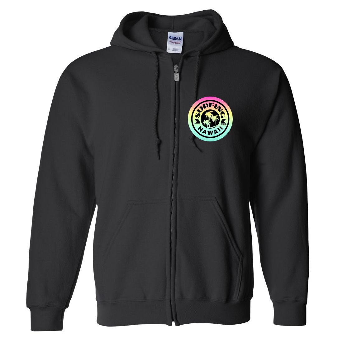 Surfing Hawaii Logo Full Zip Hoodie