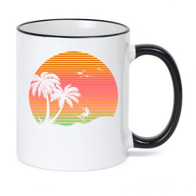 Surfing Into The Sunset 11oz Black Color Changing Mug