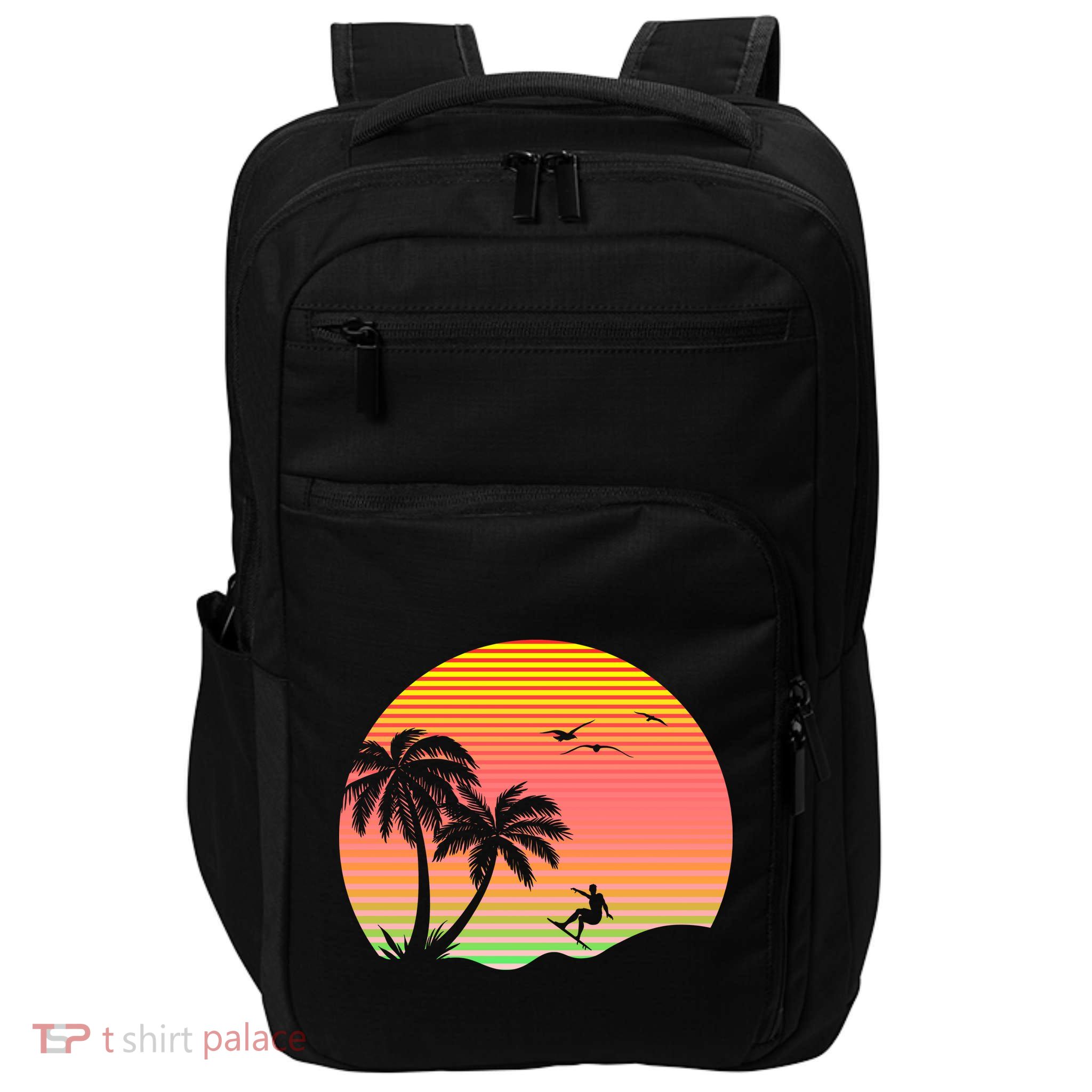 Surfing Into The Sunset Impact Tech Backpack