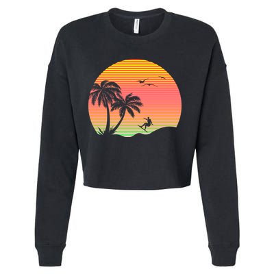 Surfing Into The Sunset Cropped Pullover Crew