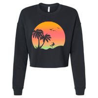 Surfing Into The Sunset Cropped Pullover Crew