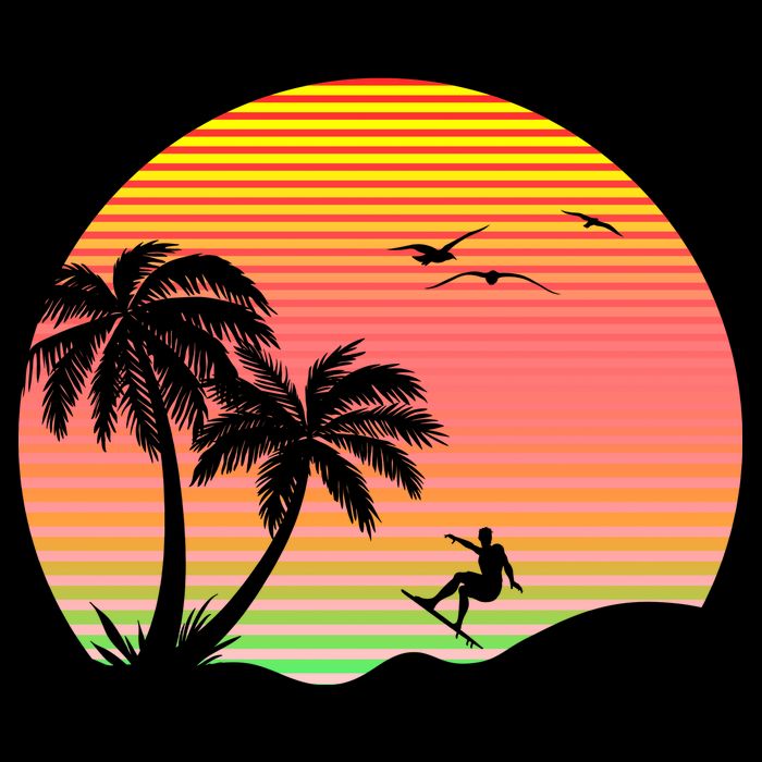 Surfing Into The Sunset Cropped Pullover Crew