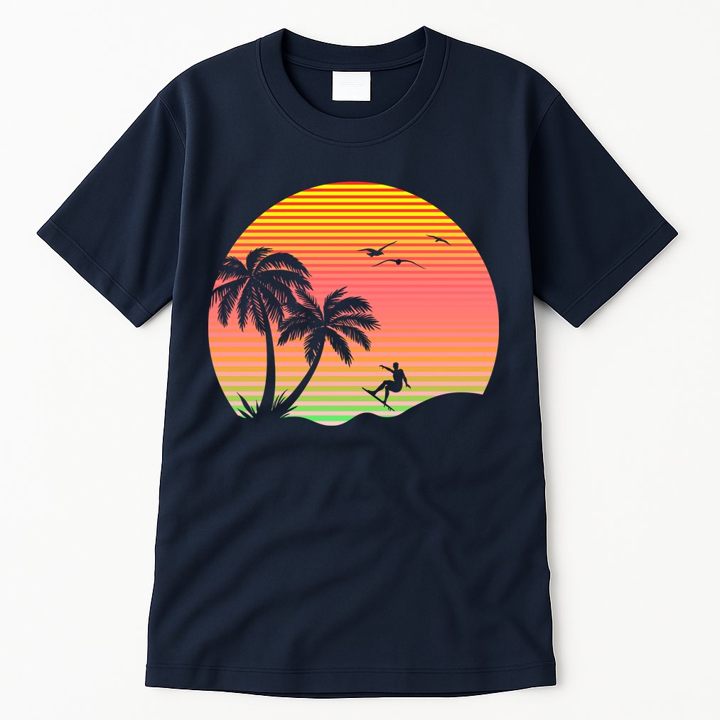 Surfing Into The Sunset Tall T-Shirt
