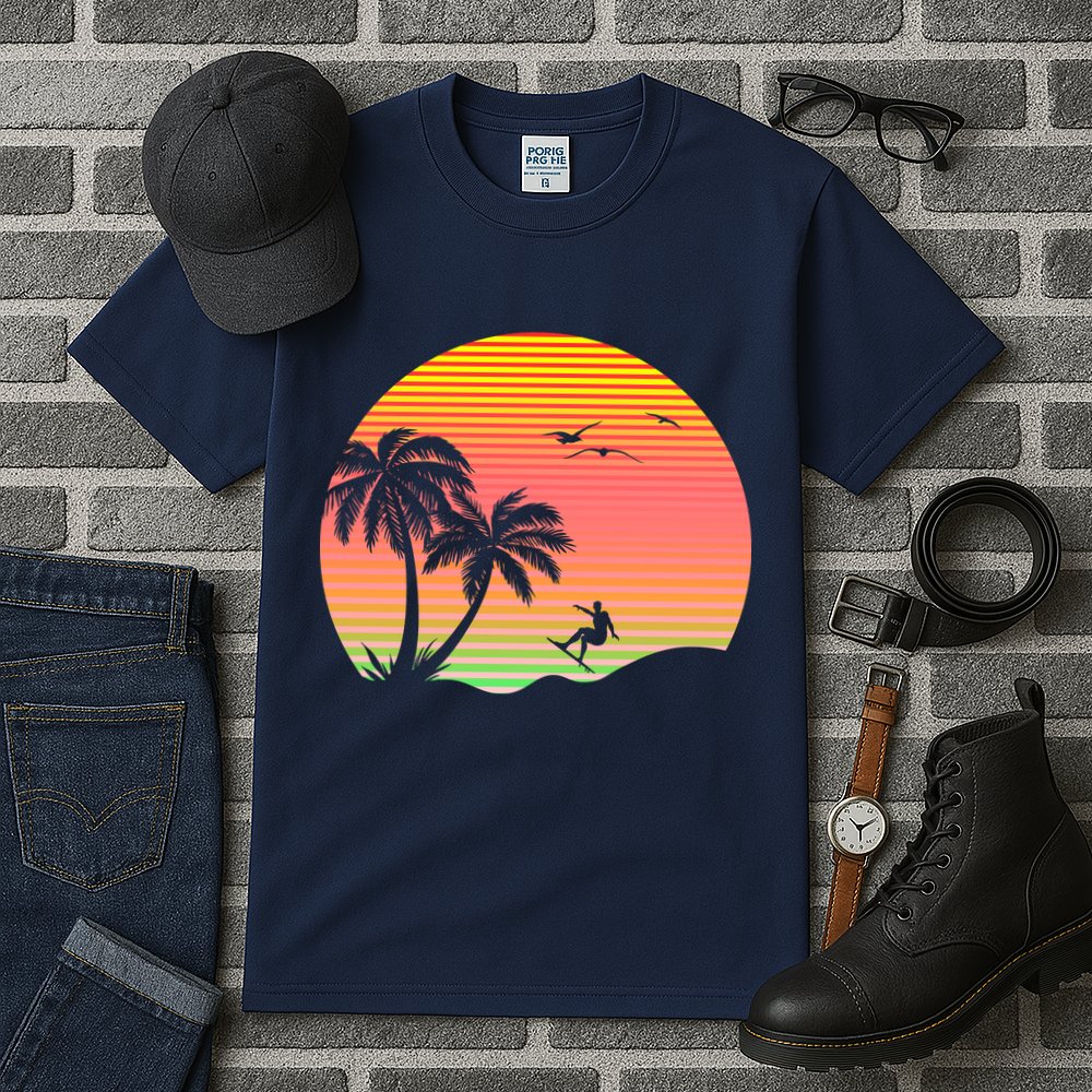 Surfing Into The Sunset Tall T-Shirt