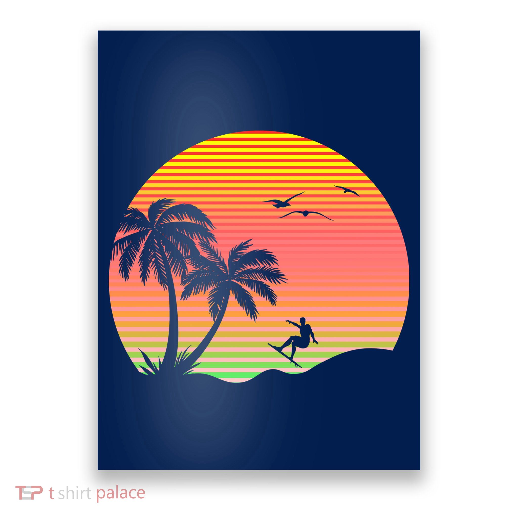 Surfing Into The Sunset Poster