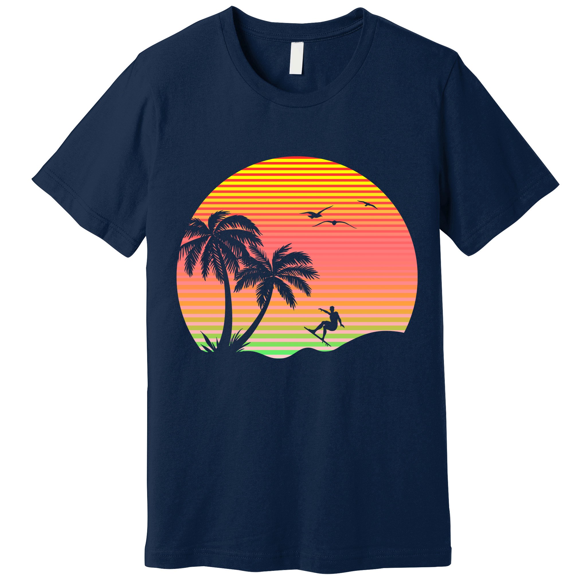 Surfing Into The Sunset Premium T-Shirt