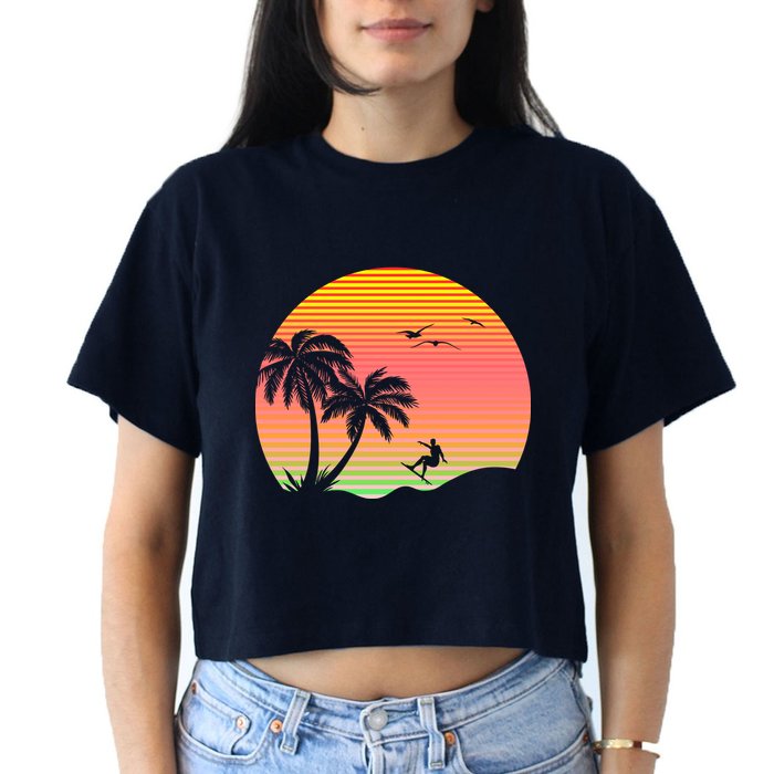 Surfing Into The Sunset Crop Top