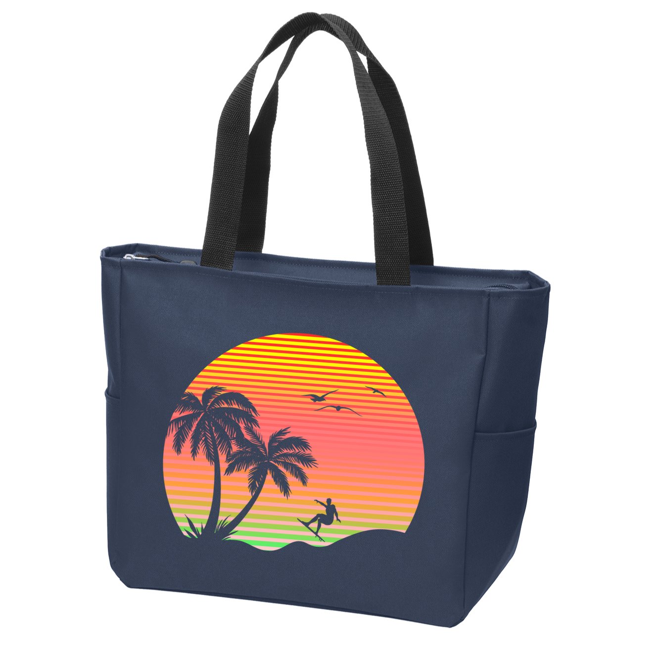 Surfing Into The Sunset Zip Tote Bag
