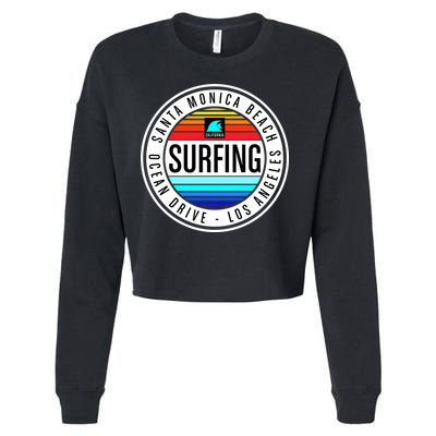 Surfing Logo Cropped Pullover Crew