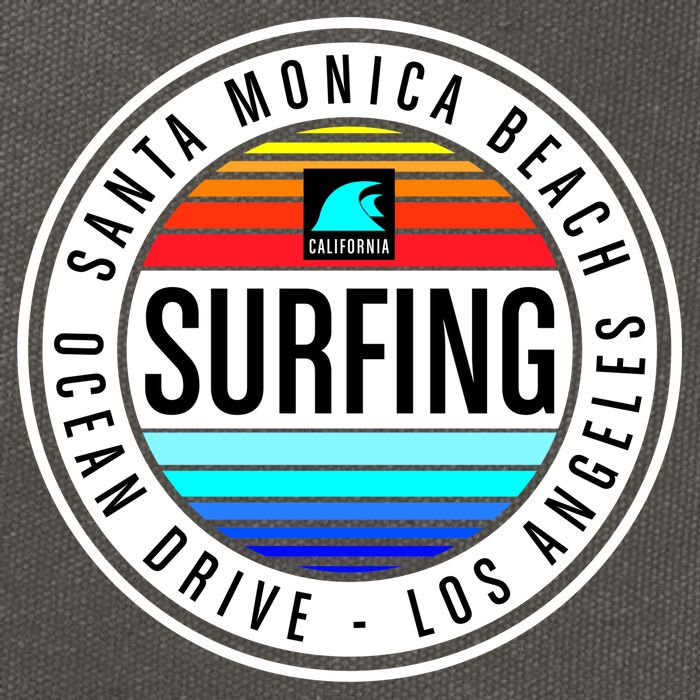 Surfing Logo Cotton Canvas Backpack