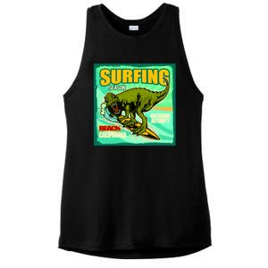 Surfing T-Rex Ladies PosiCharge Tri-Blend Wicking Tank