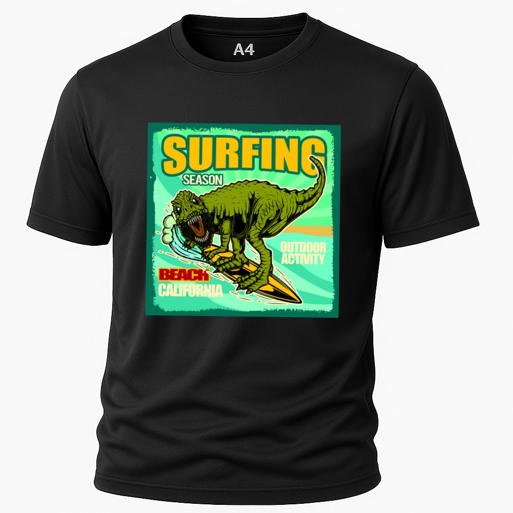 Surfing T-Rex Cooling Performance Crew T-Shirt