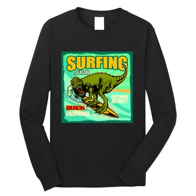 Surfing T-Rex Long Sleeve Shirt