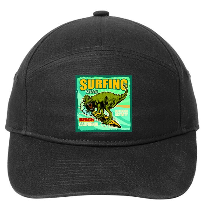Surfing T-Rex 7-Panel Snapback Hat
