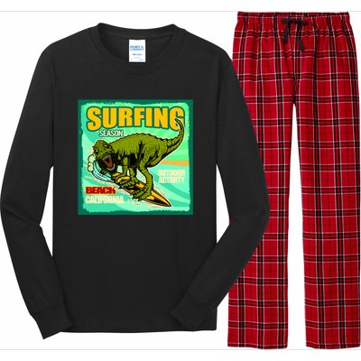 Surfing T-Rex Long Sleeve Pajama Set