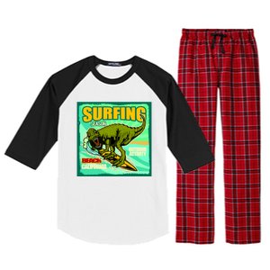 Surfing T-Rex Raglan Sleeve Pajama Set