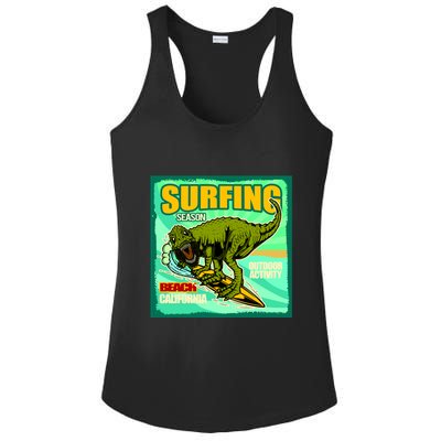 Surfing T-Rex Ladies PosiCharge Competitor Racerback Tank