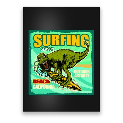 Surfing T-Rex Poster