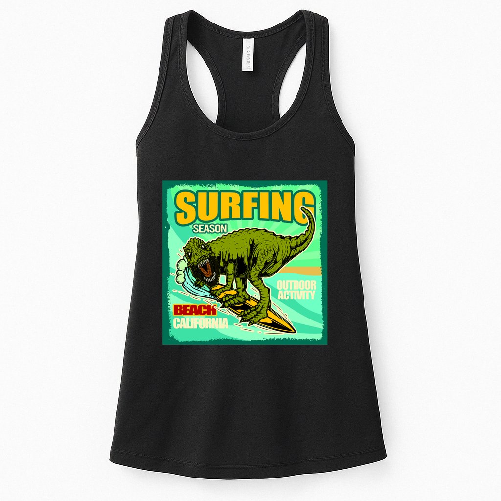 Surfing T-Rex Womens Tank Top