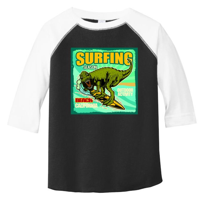 Surfing T-Rex Toddler Fine Jersey T-Shirt