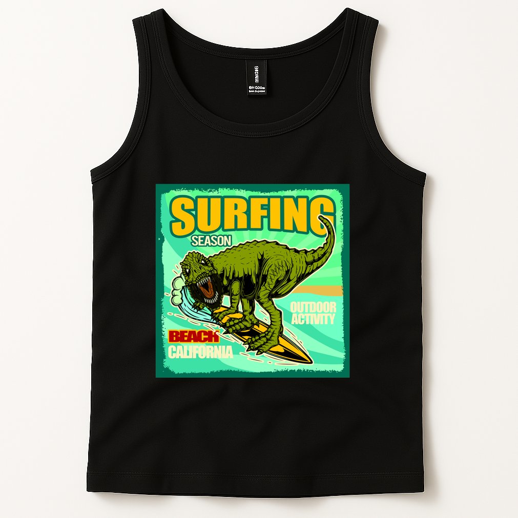 Surfing T-Rex Tank Top