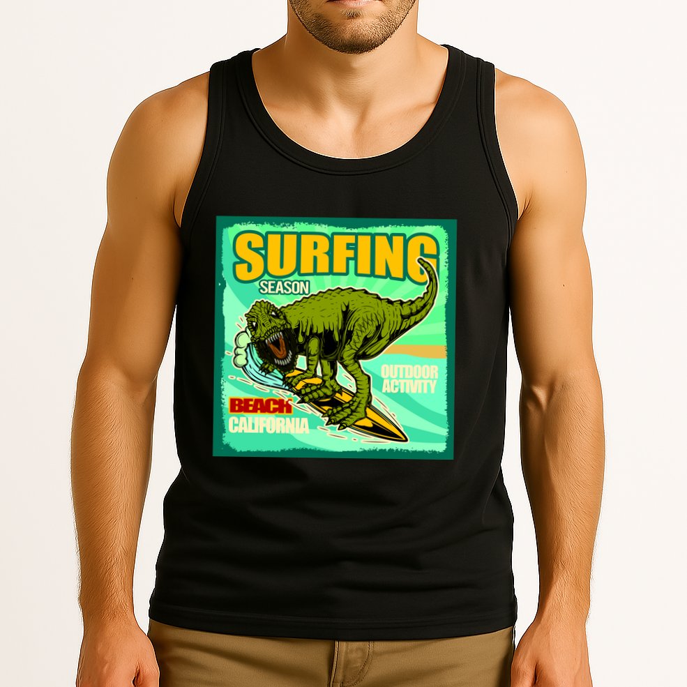 Surfing T-Rex Tank Top