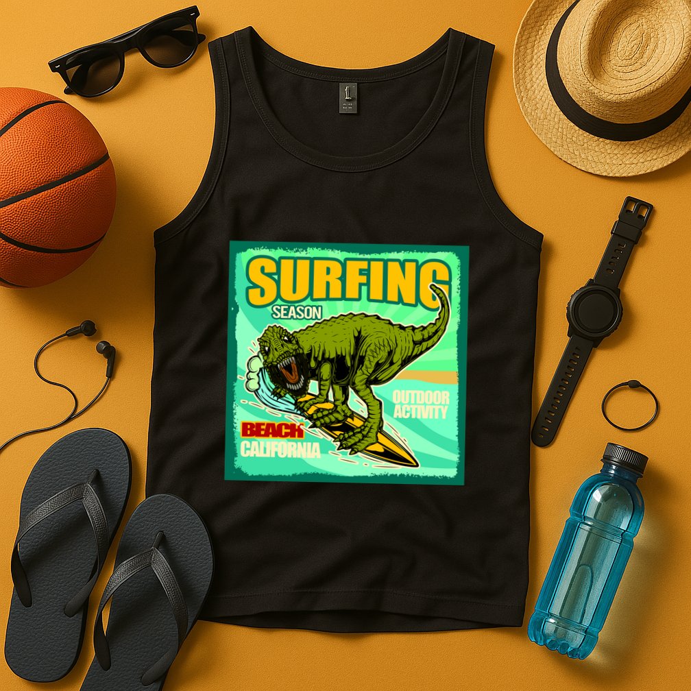 Surfing T-Rex Tank Top