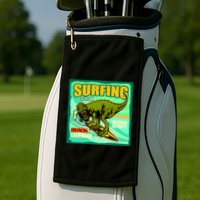 Surfing T-Rex Golf Towel
