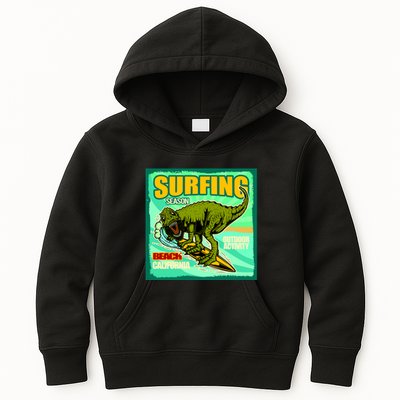 Surfing T-Rex Kids Hoodie