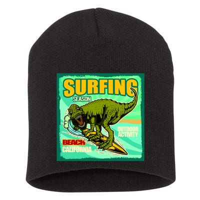 Surfing T-Rex Short Acrylic Beanie