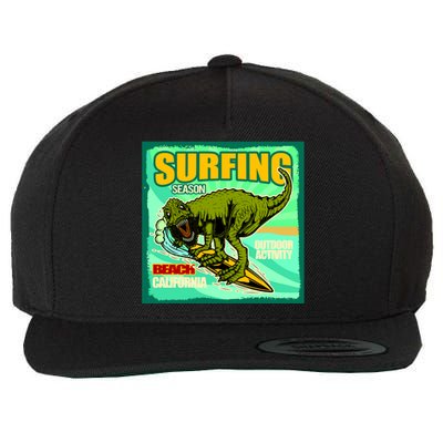 Surfing T-Rex Wool Snapback Cap