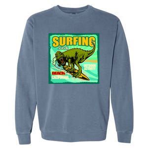 Surfing T-Rex Garment-Dyed Sweatshirt