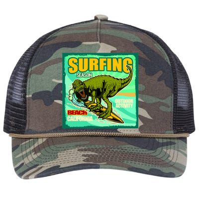 Surfing T-Rex Retro Rope Trucker Hat Cap