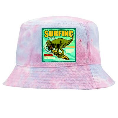 Surfing T-Rex Tie-Dyed Bucket Hat