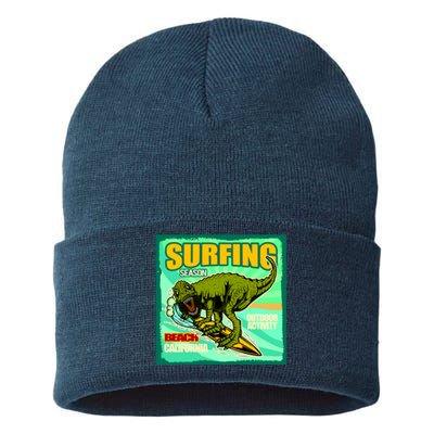 Surfing T-Rex Sustainable Knit Beanie