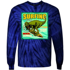 Surfing T-Rex Tie-Dye Long Sleeve Shirt