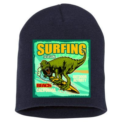 Surfing T-Rex Short Acrylic Beanie