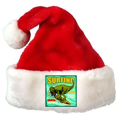 Surfing T-Rex Premium Christmas Santa Hat