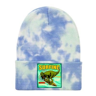 Surfing T-Rex Tie Dye 12in Knit Beanie