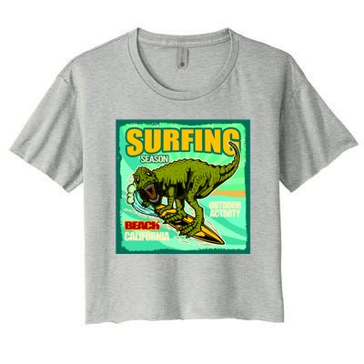 Surfing T-Rex Women's Crop Top Tee