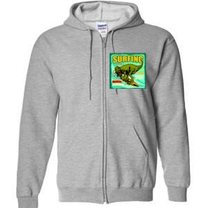 Surfing T-Rex Full Zip Hoodie