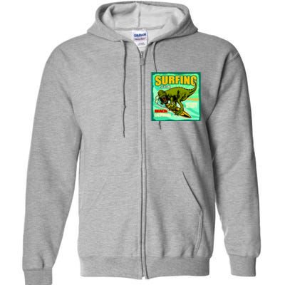 Surfing T-Rex Full Zip Hoodie