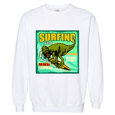 Surfing T-Rex Garment-Dyed Sweatshirt