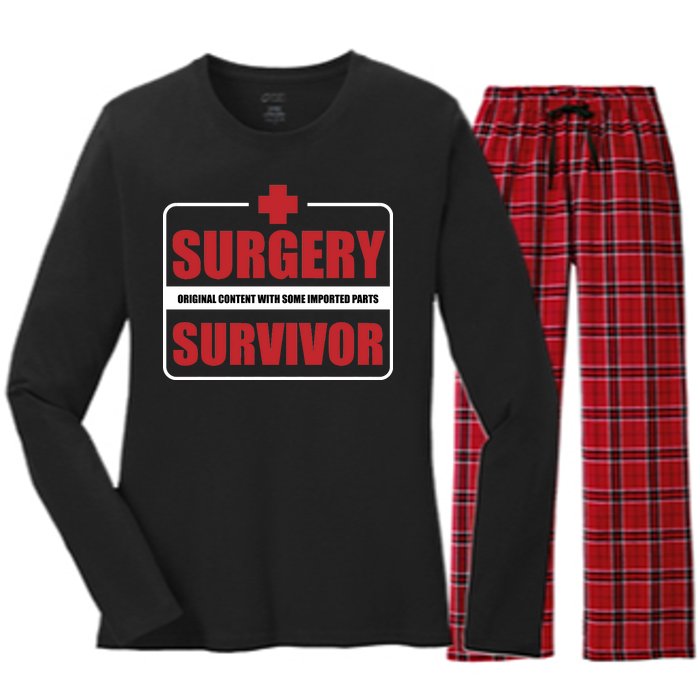 Surgery Survivor Imported Parts Women's Long Sleeve Flannel Pajama Set 