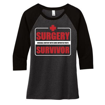 Surgery Survivor Imported Parts Women's Tri-Blend 3/4-Sleeve Raglan Shirt