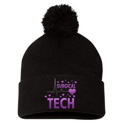 Surgical Tech Pom Pom 12in Knit Beanie