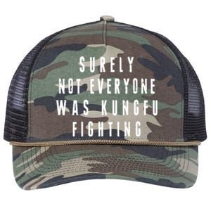 Surley Not Everyone Was Kungfu Fighting Funny Meme Retro Rope Trucker Hat Cap