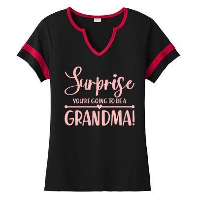 Surprise You're Going to Be A Grandma! Ladies Halftime Notch Neck Tee