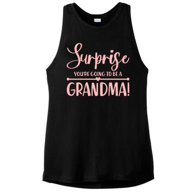 Surprise You're Going to Be A Grandma! Ladies PosiCharge Tri-Blend Wicking Tank