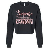 Surprise You're Going to Be A Grandma! Cropped Pullover Crew